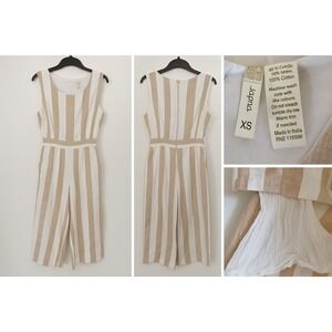 Japna  Sz XS‎ Romper 1 Piece Linen Blend Wide Leg w/Liner Casual Boho Chic